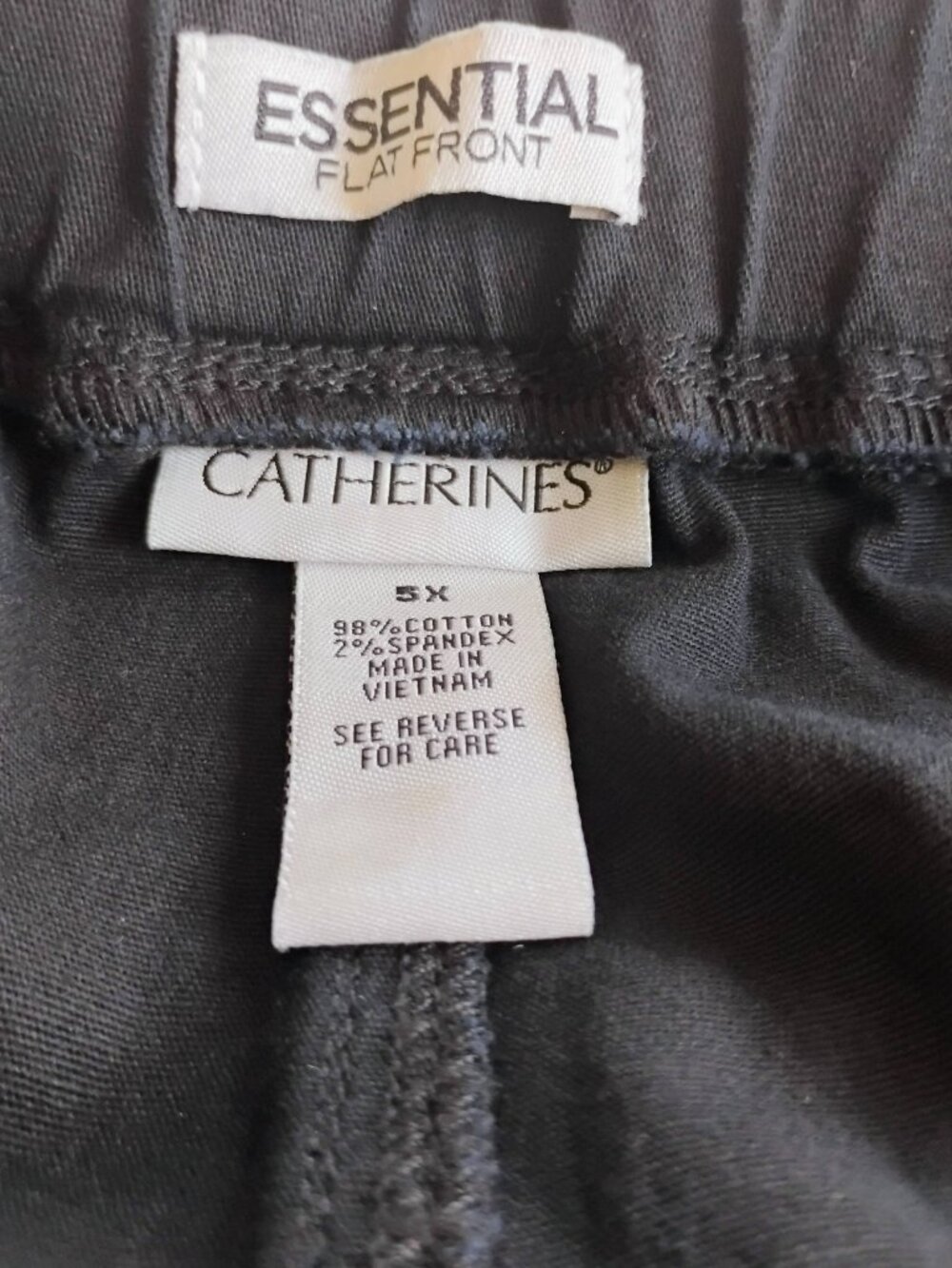 Catherines Black Essentials Flat Front Stretch Cotton Twill Capris- 5X NWT - Picture 5 of 5